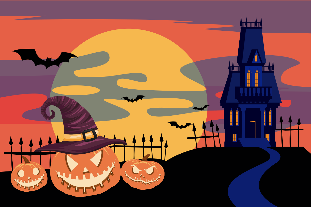 Set de table halloween scène de cauchemar citrouille - TenStickers