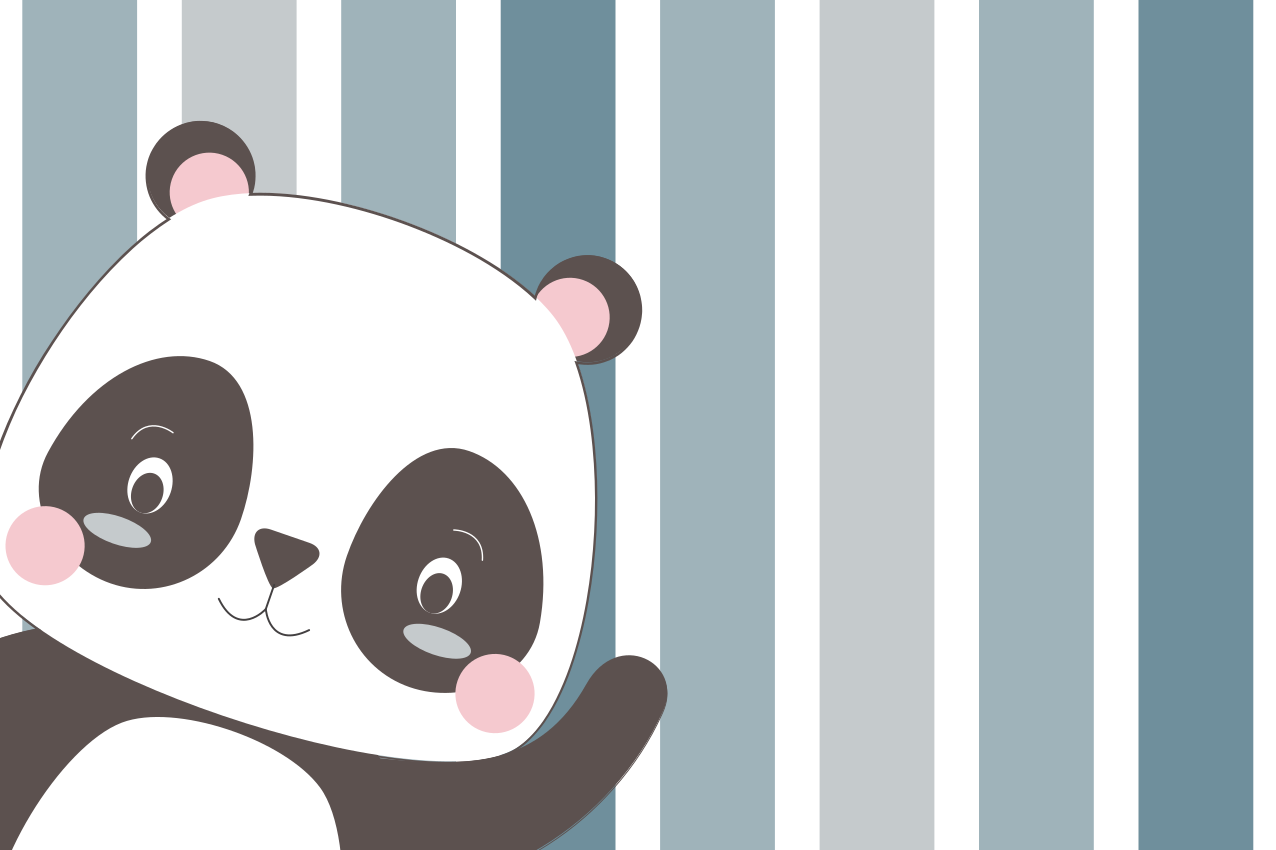 Set de table enfant design personnage panda - TenStickers