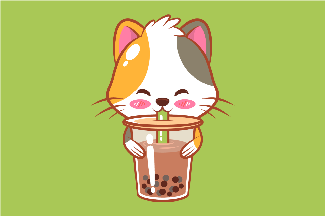 Set de table enfant chat mignon et boisson - TenStickers