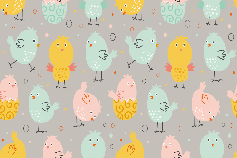 Set de table enfant personnages de poussins colorés - TenStickers