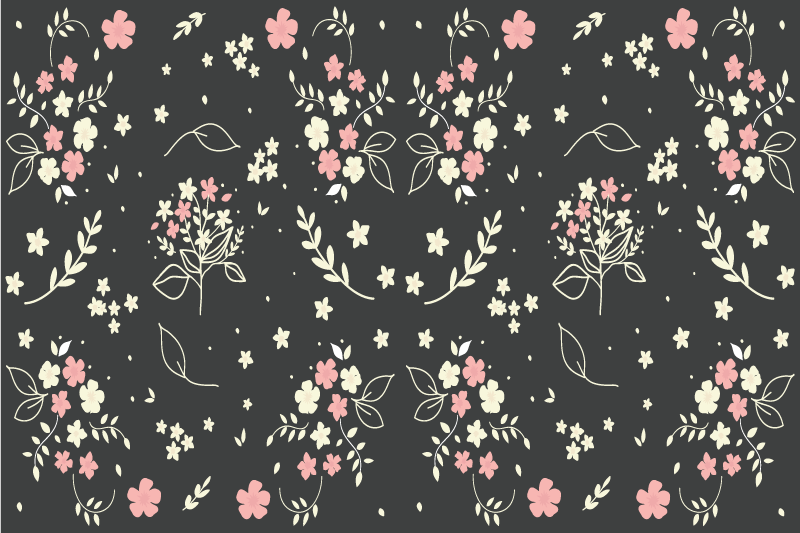 Set de table original surface Éléments florissants - TenStickers