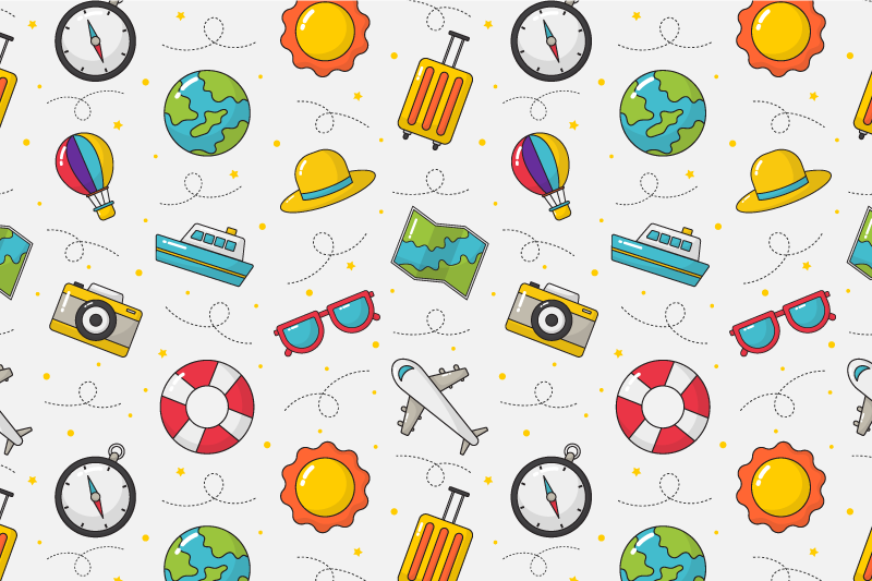 Set de table enfant Éléments de voyage ludiques - TenStickers
