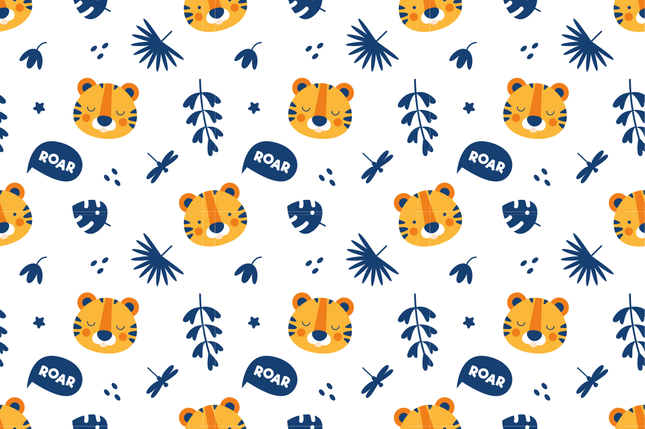 Set de table enfant motif visage de tigre - TenStickers