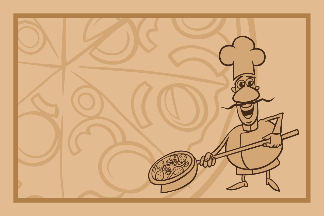 Set de table enfant chef tenant une pizza - TenStickers