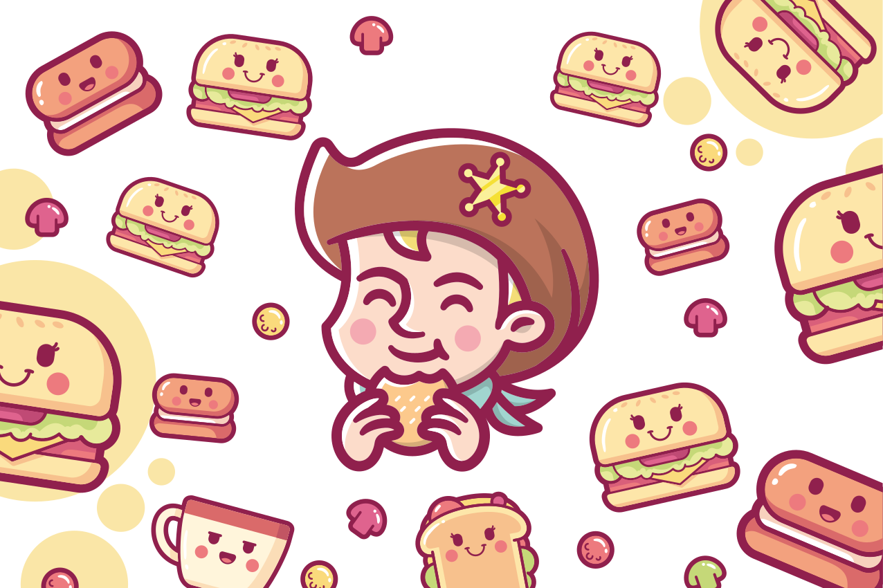 Set de table enfant petit gourmand avec hamburgers - TenStickers