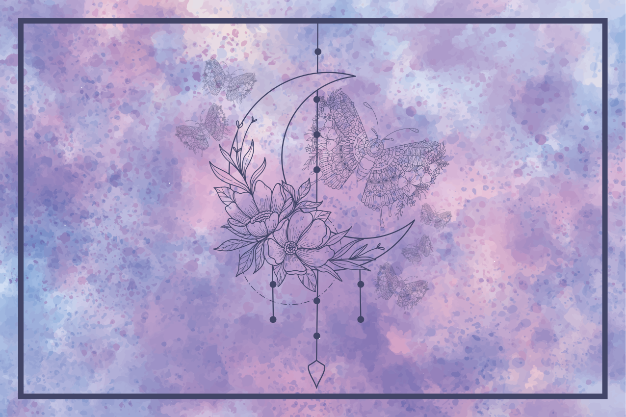 Set de table papillon Papillon mandala lune - TenStickers