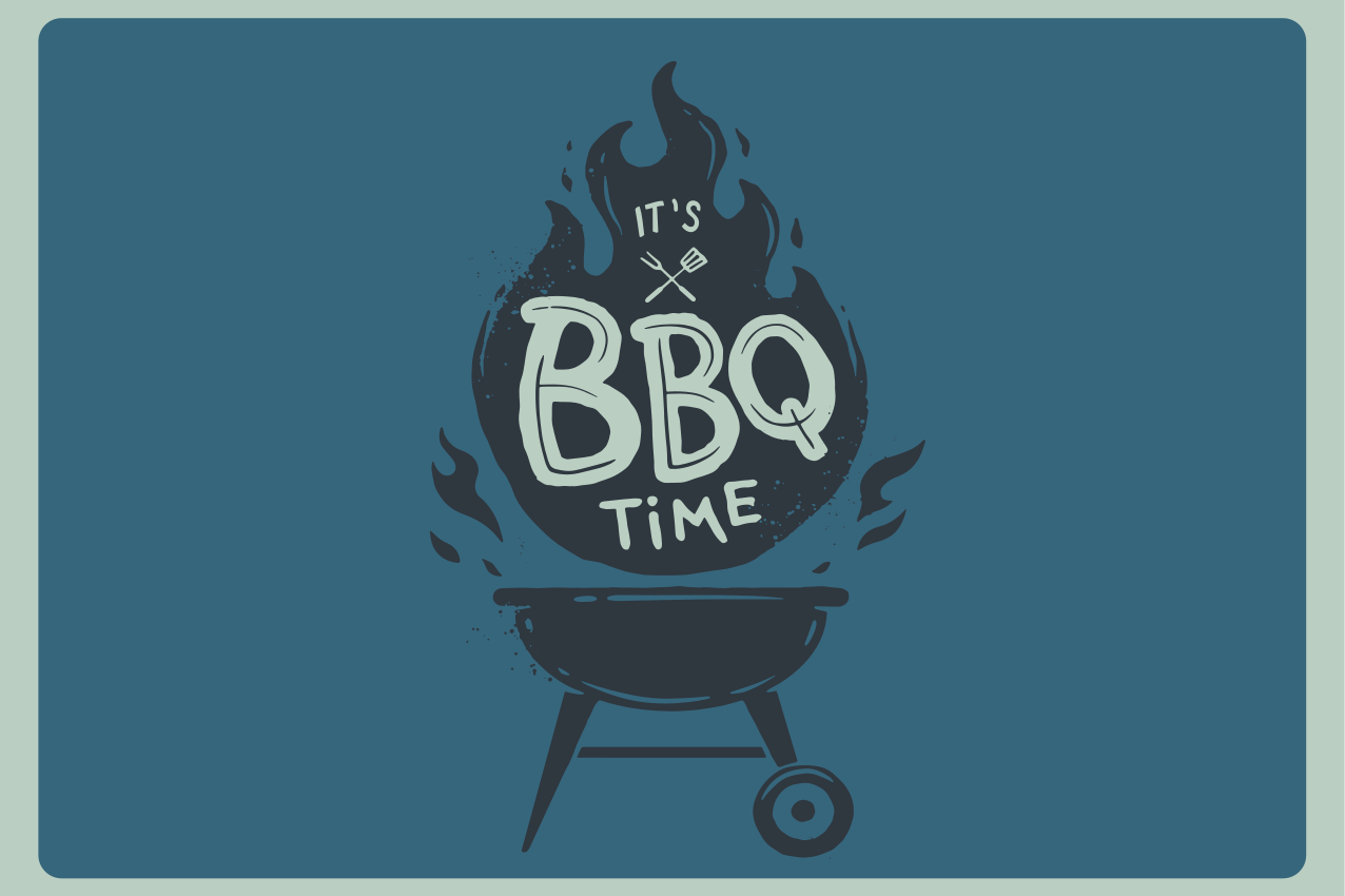 Set de table design citation flammes de barbecue - TenStickers