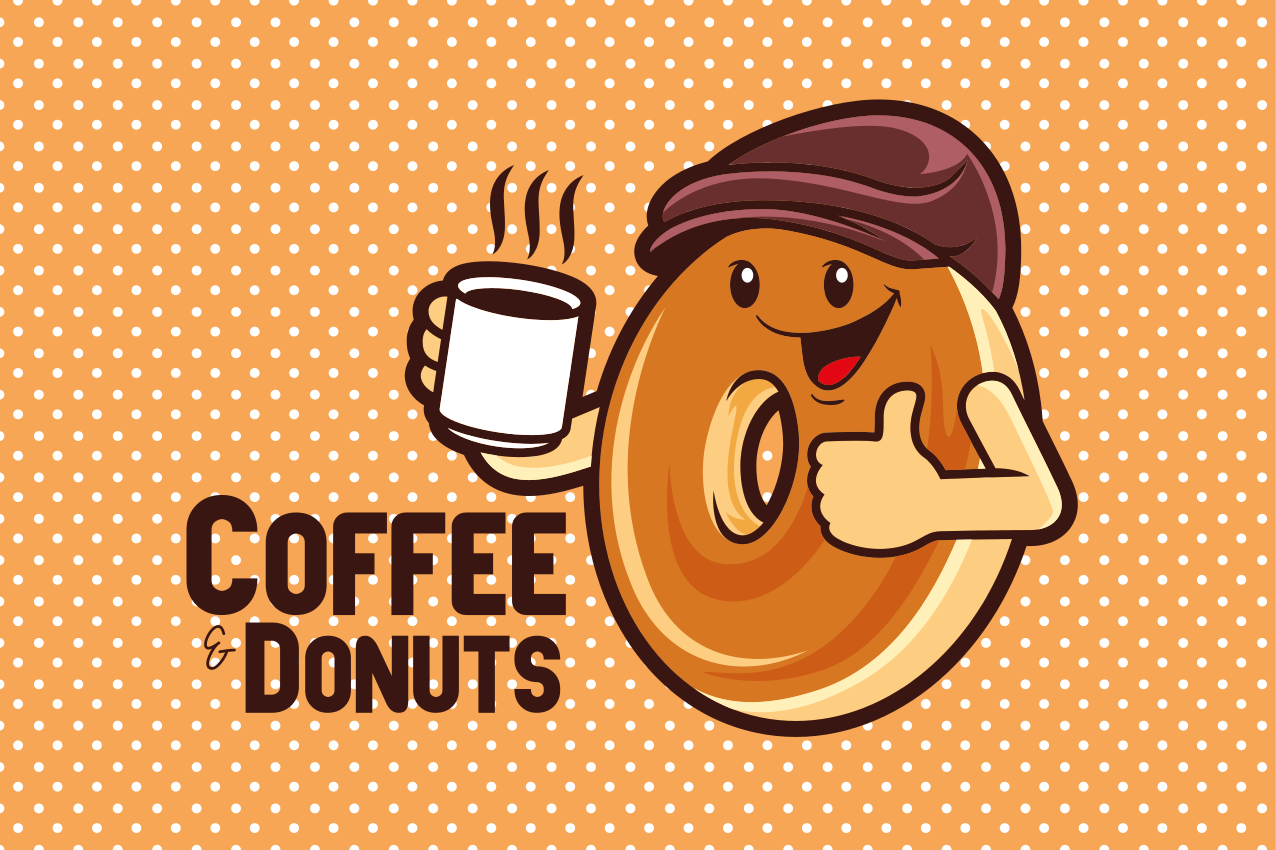Set de table enfant personnage de beignet heureux - TenStickers