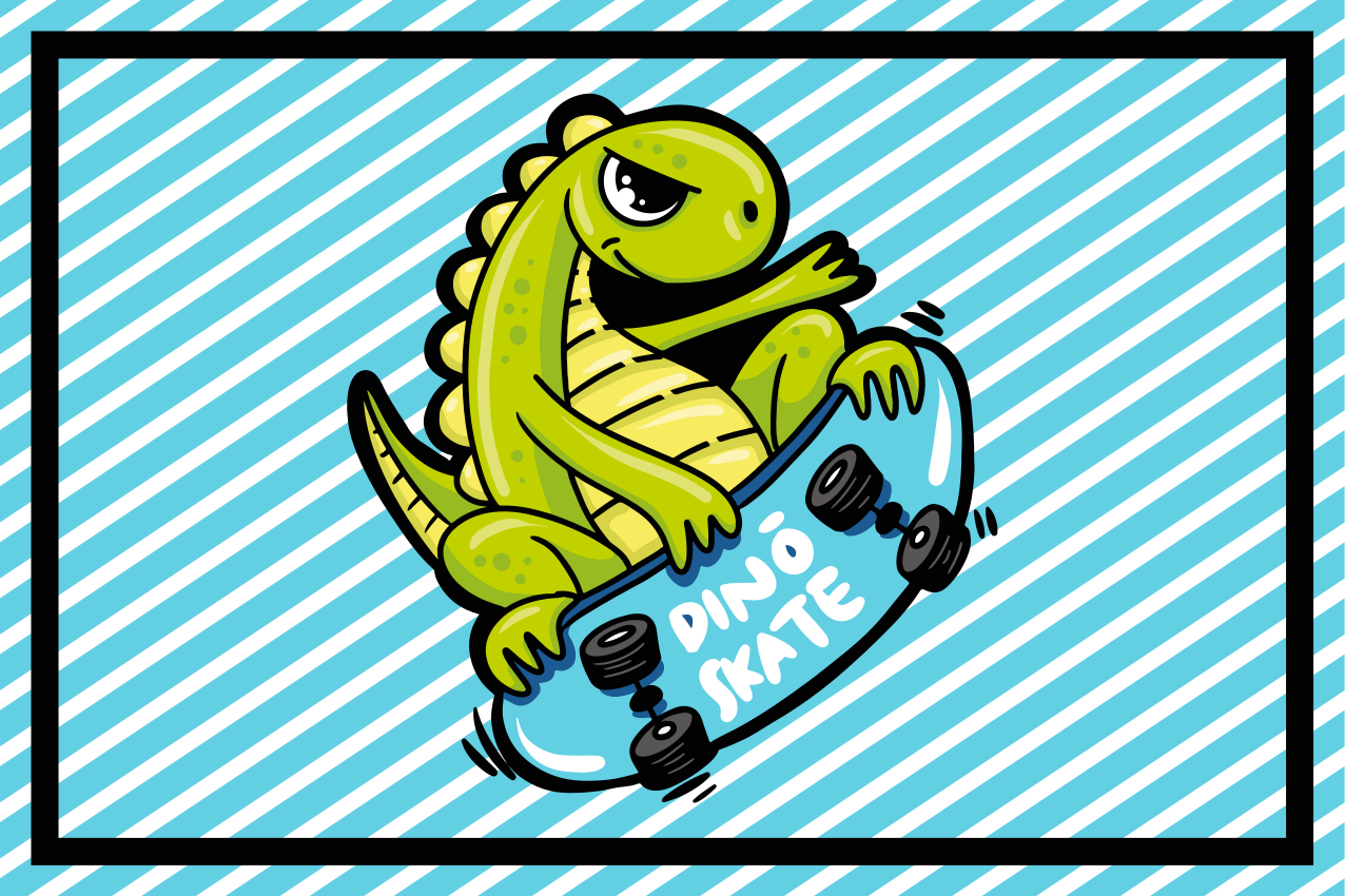 Set de table enfant aventure de dinosaures en skate - TenStickers