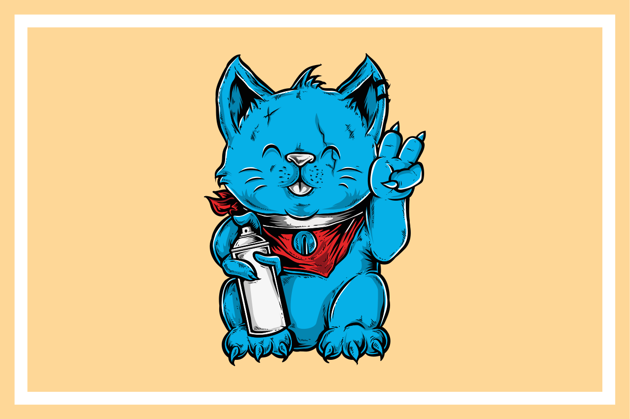 Set de table enfant chat bleu joyeux - TenStickers