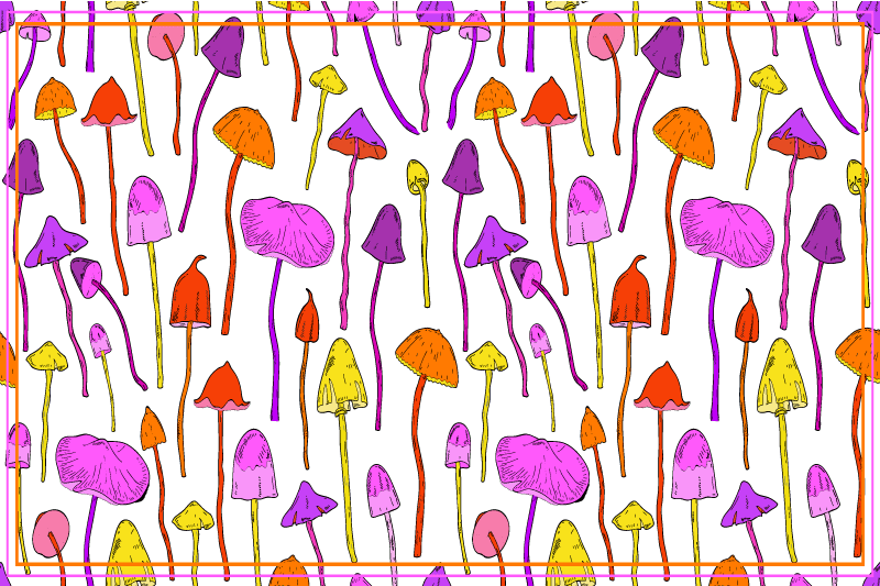 Set de table original motif champignons colorés - TenStickers