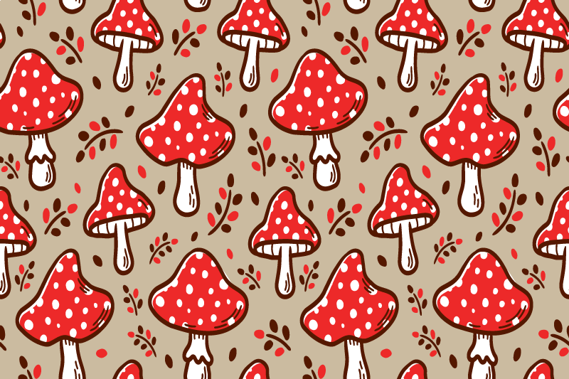 Set de table original champignons rouges à pois - TenStickers