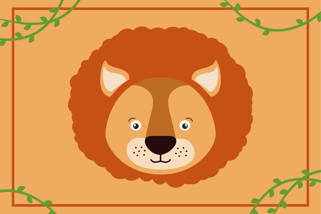 Set de table enfant tête de lion mignonne - TenStickers