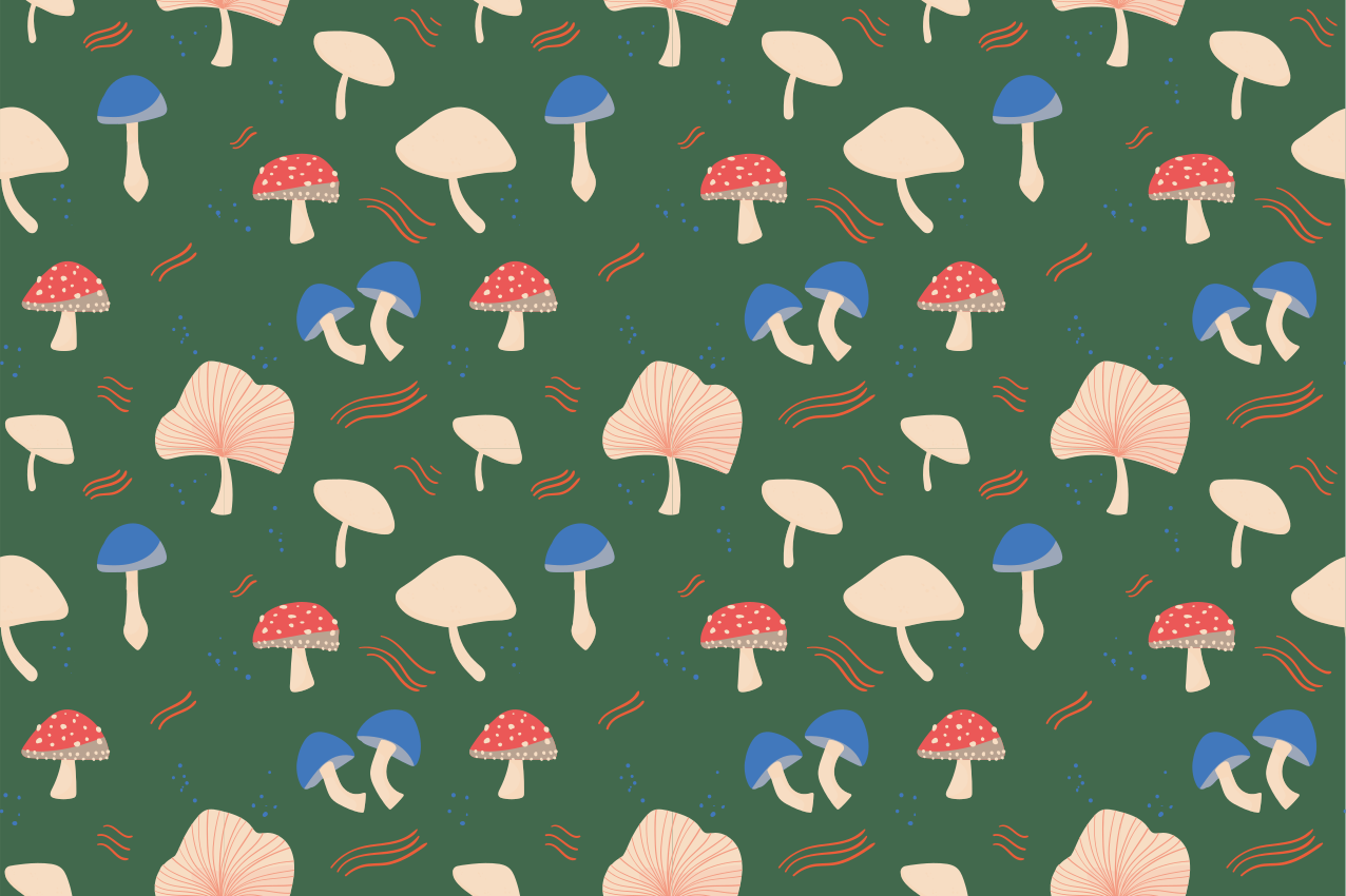 Set de table original imprimé champignon vivant - TenStickers