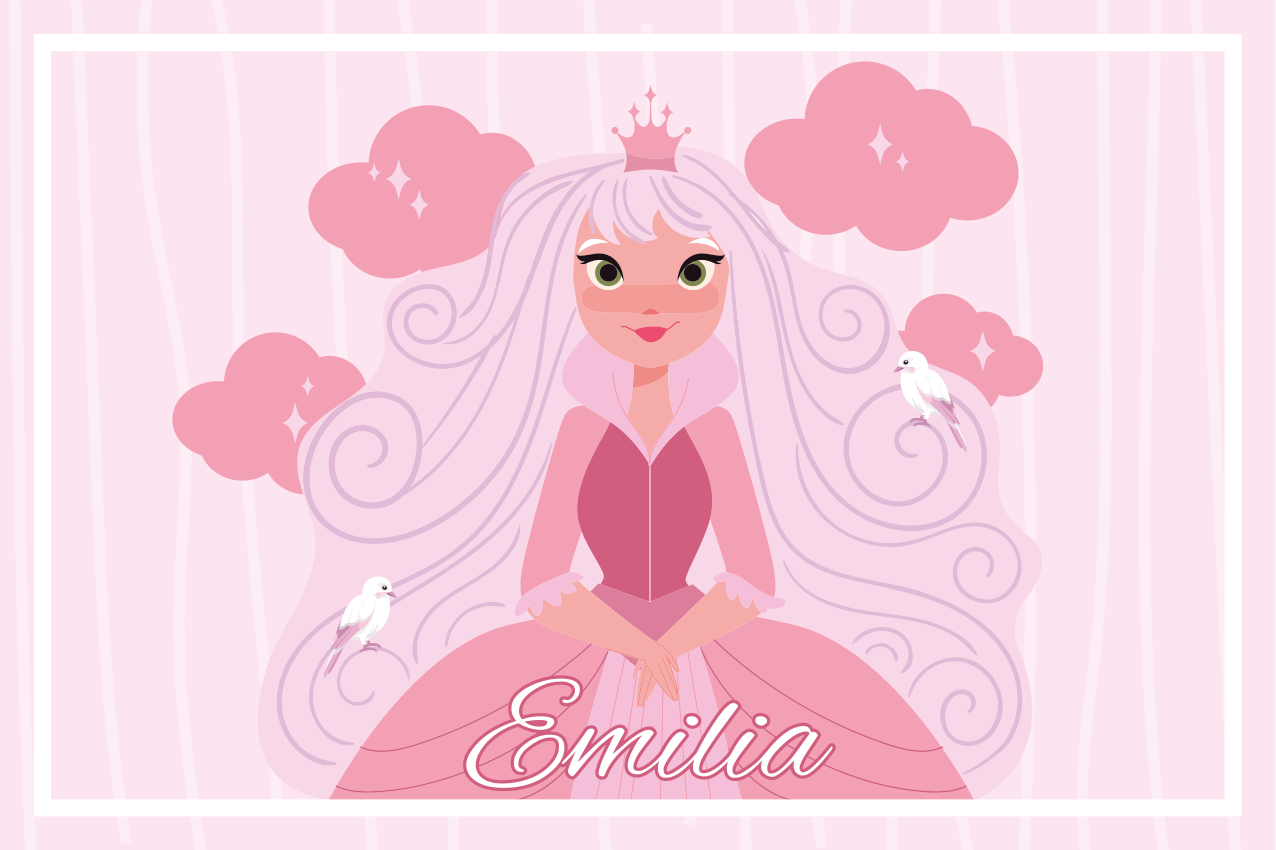Set de table enfant illustration de personnage princesse - TenStickers