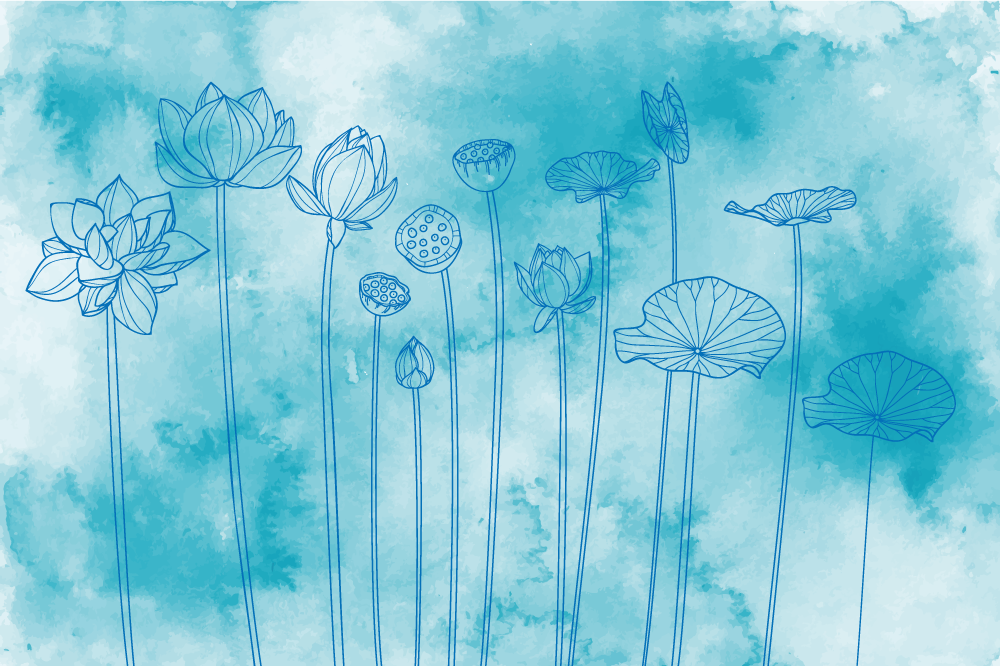 Set de table motifs floraux lotus - TenStickers