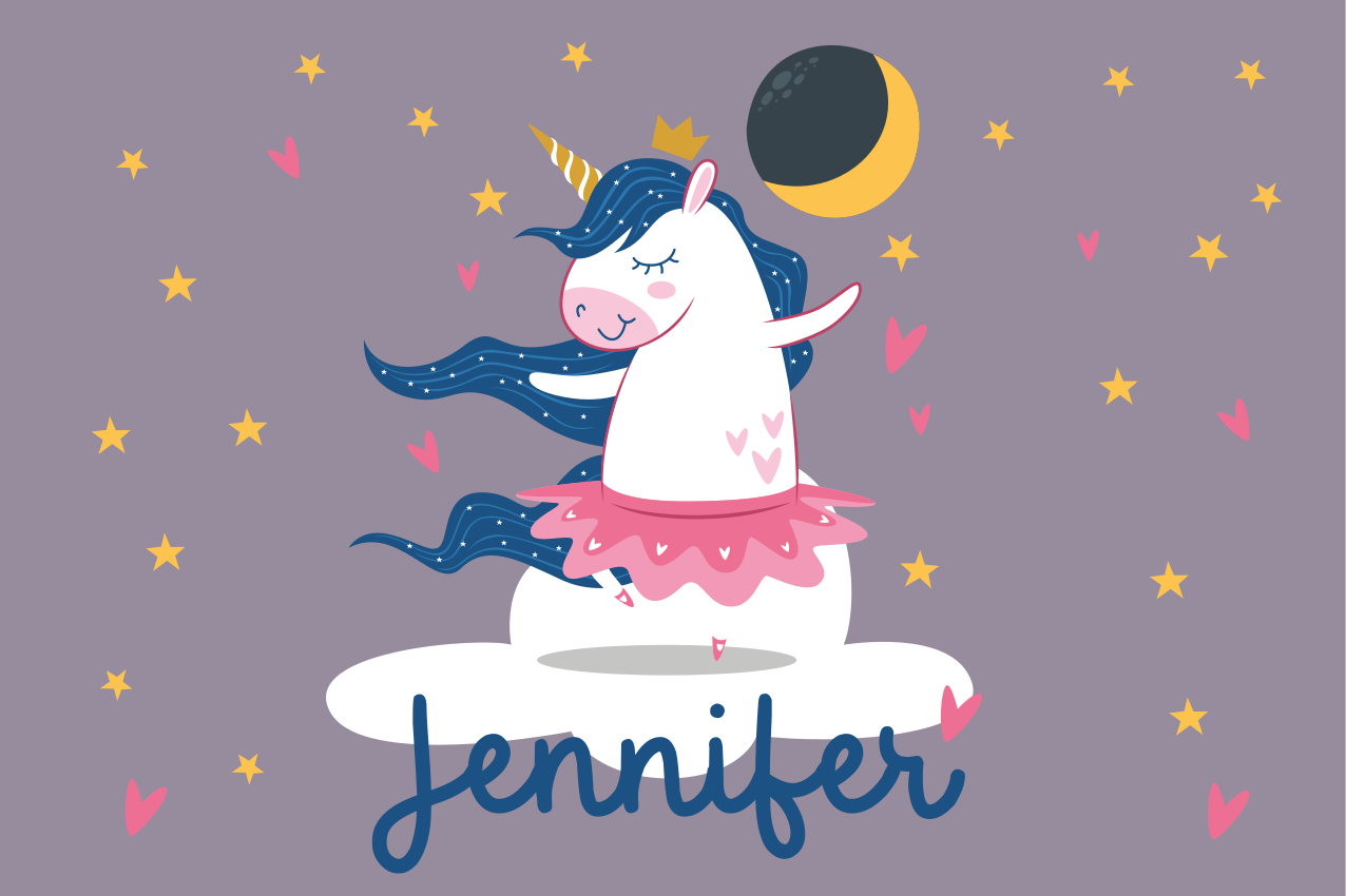 Set de table enfant nuit dansante de licorne - TenStickers