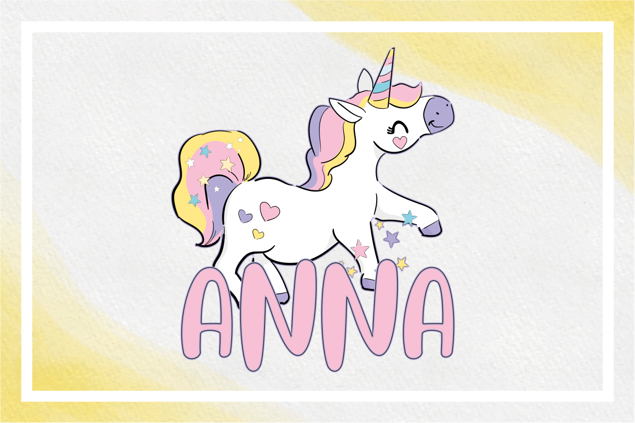 Set de table enfant licorne avec cœurs - TenStickers