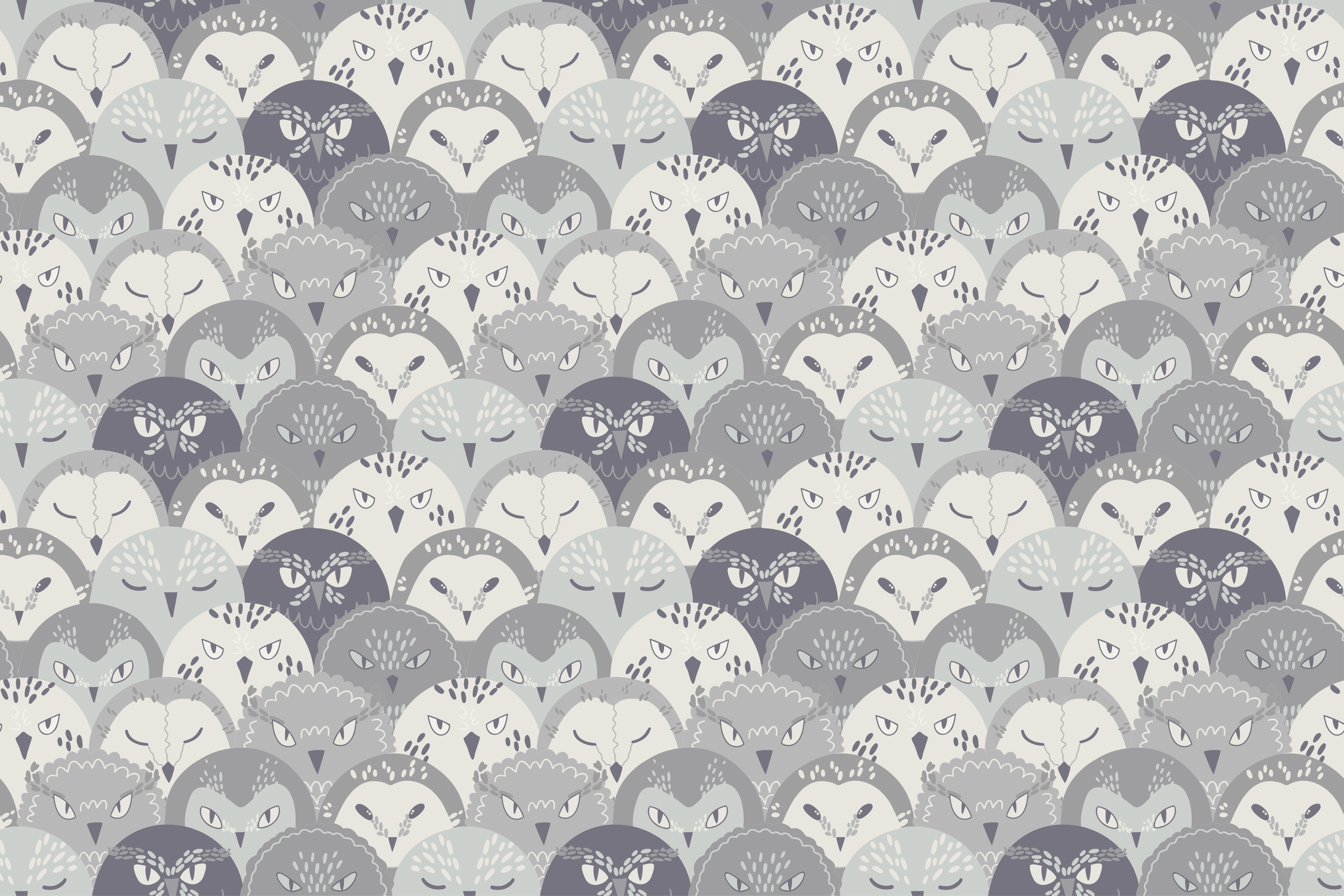 Set de table original hiboux gris en motif - TenStickers