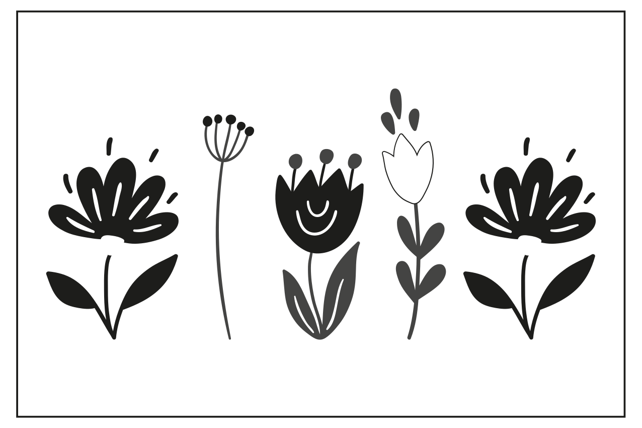 Set de table original art linéaire floral - TenStickers