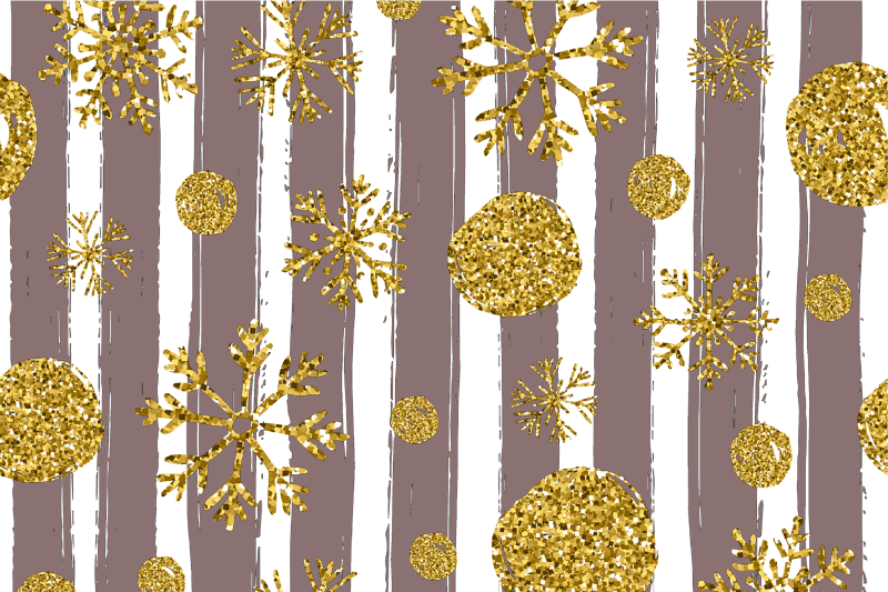 Set de table noël flocons d'or festifs - TenStickers