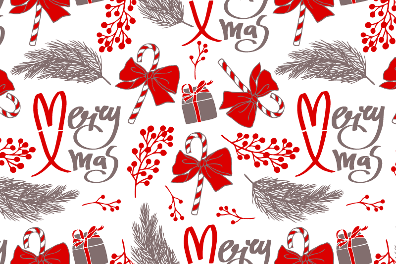 Set de table noel sticker rouge et gris - TenStickers