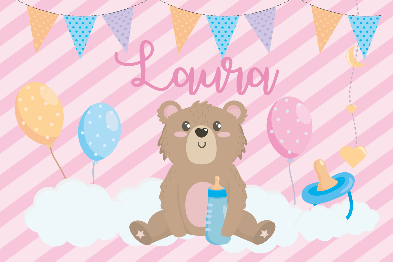 Set de table enfant ours mignon avec ballon - TenStickers