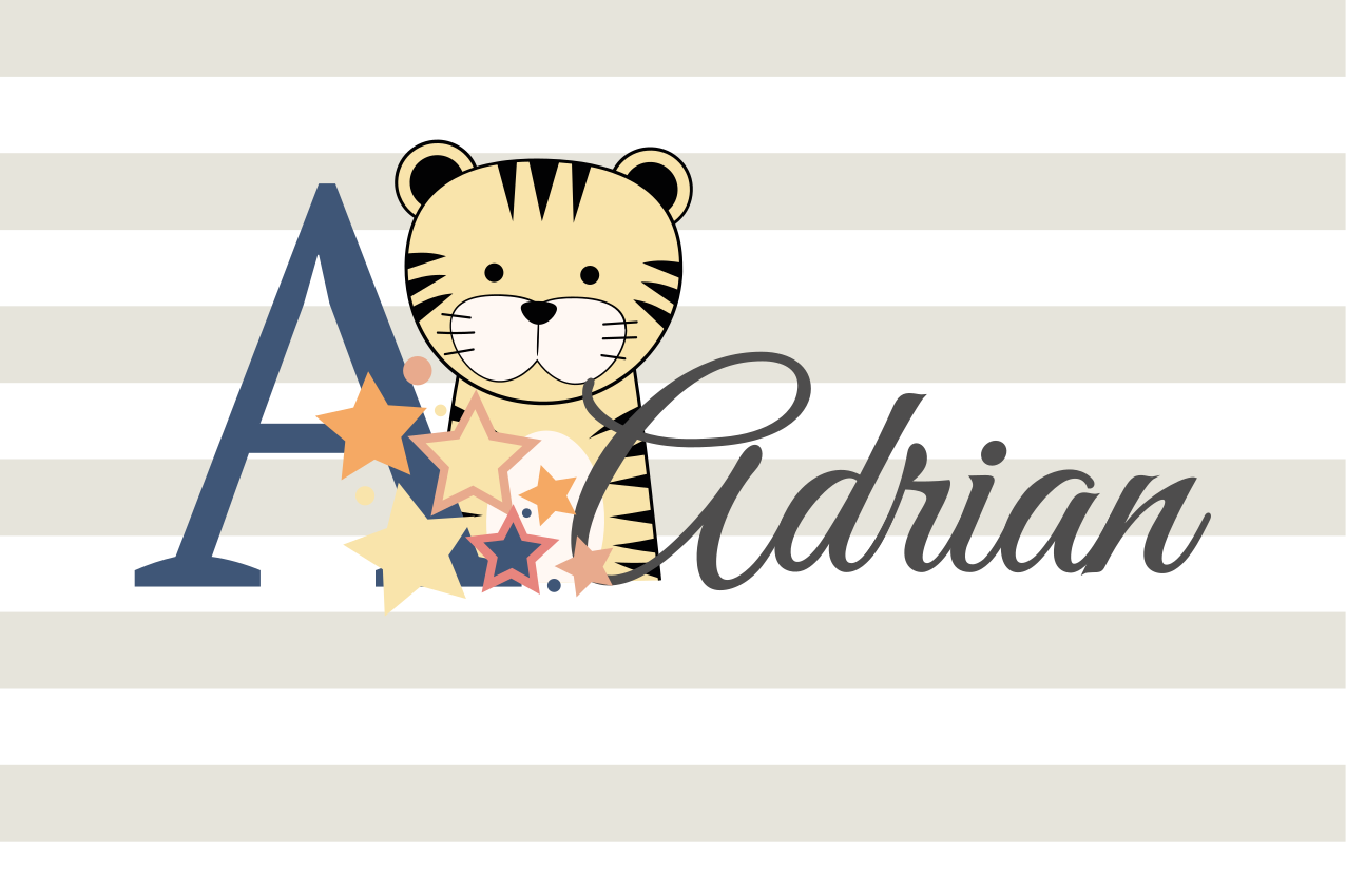 Set de table enfant illustration tigre mignon - TenStickers