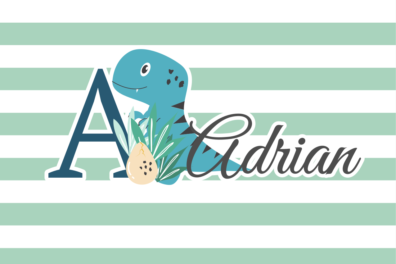 Set de table enfant design initial dinosaure - TenStickers