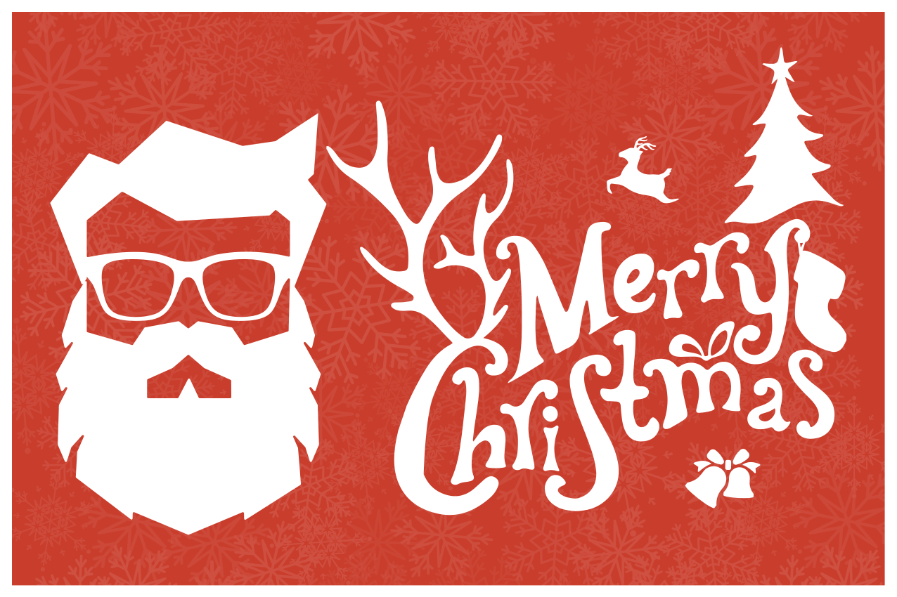Set de table noël père noël avec lunettes - TenStickers