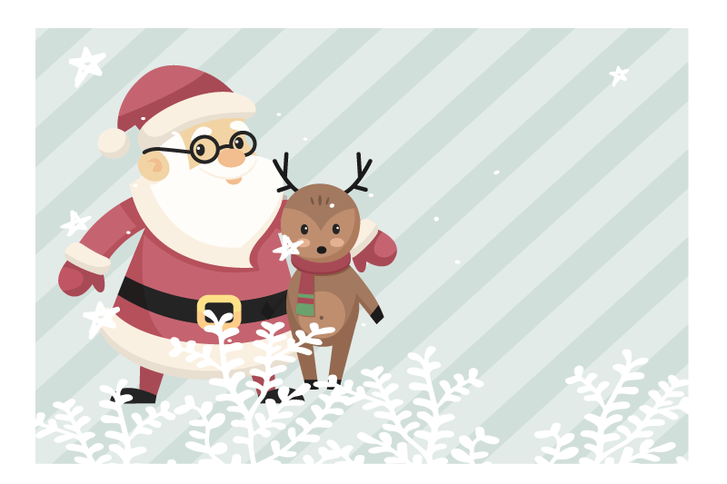 Set de table noël père noël avec rennes - TenStickers