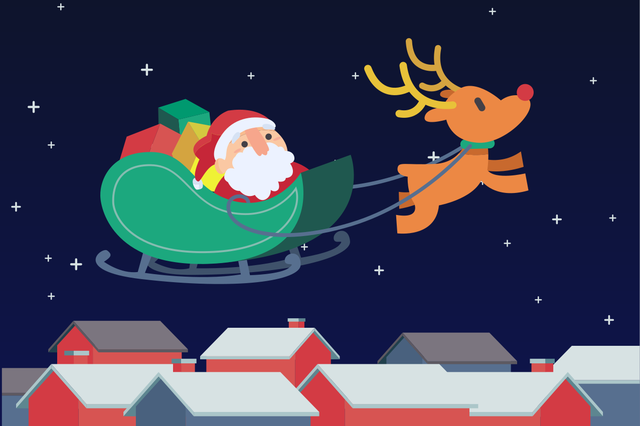 Set de table noël voyage du traîneau du père noël - TenStickers