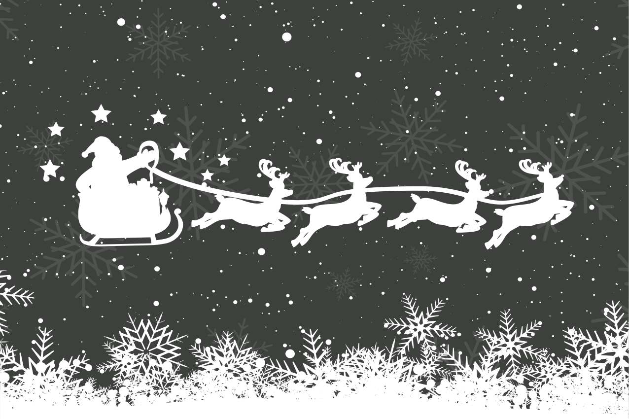 Set de table noël traîneau du père noël et rennes - TenStickers