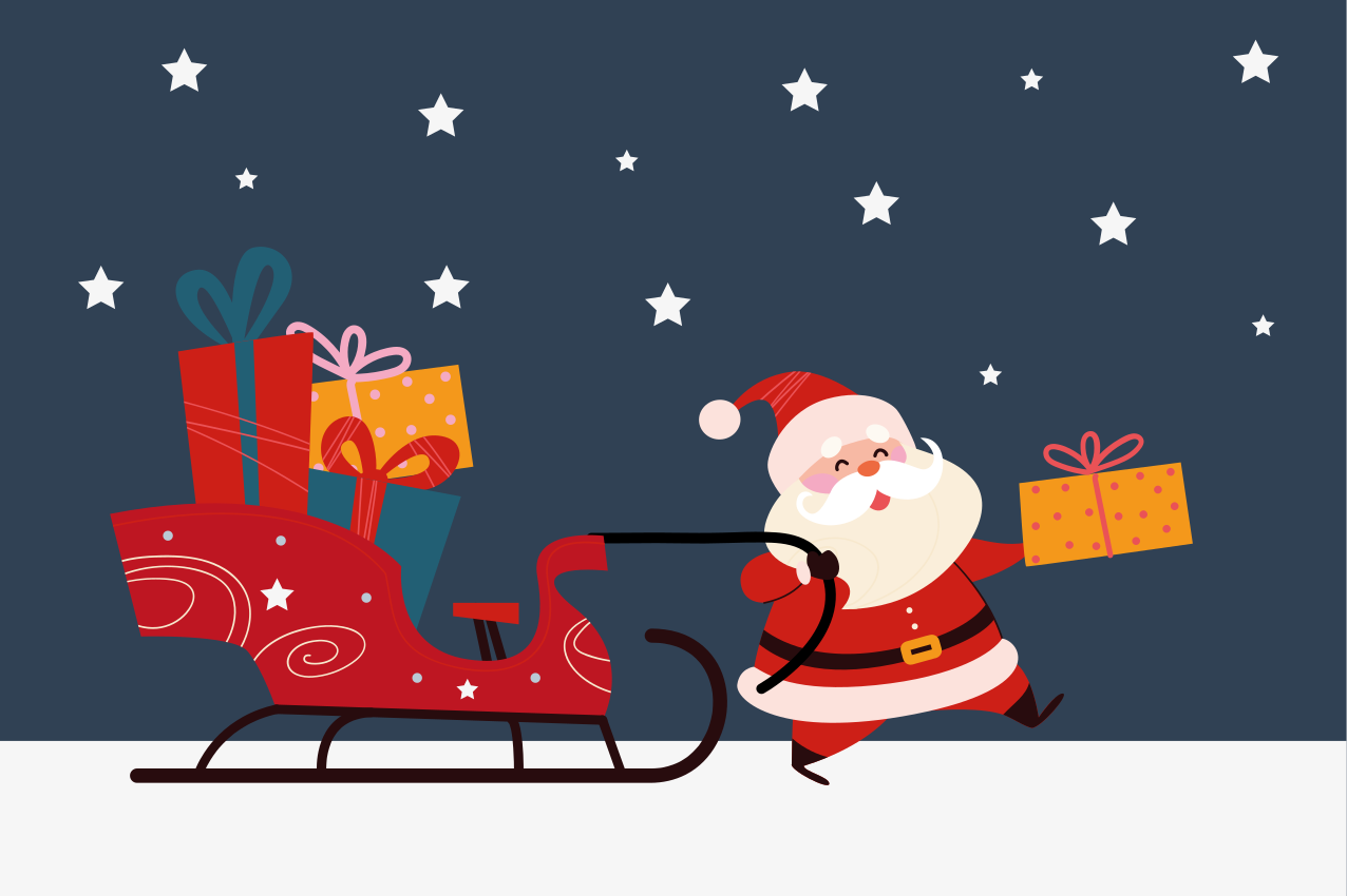 Set de table noël cadeaux du traîneau du père noël - TenStickers