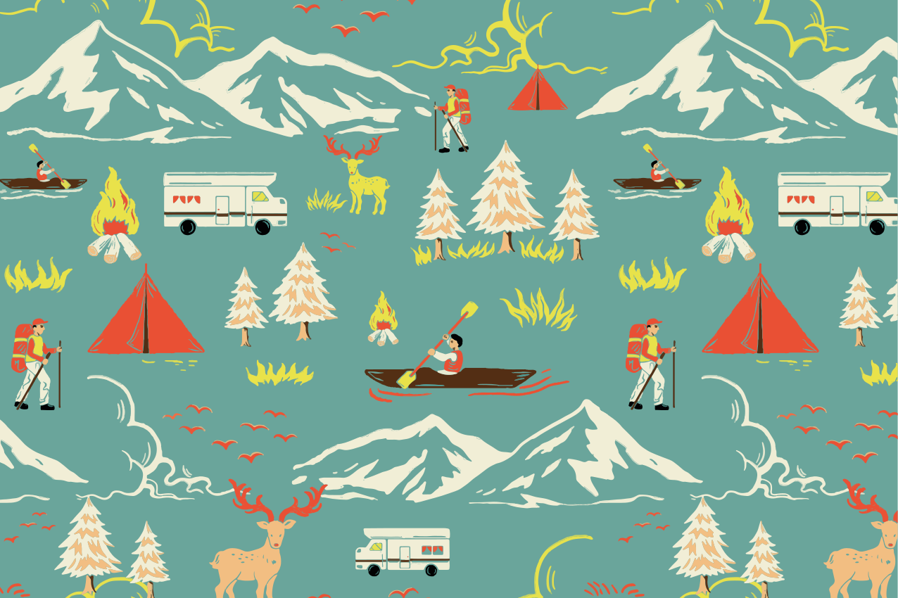 Set de table enfant scène d'aventure en plein air - TenStickers