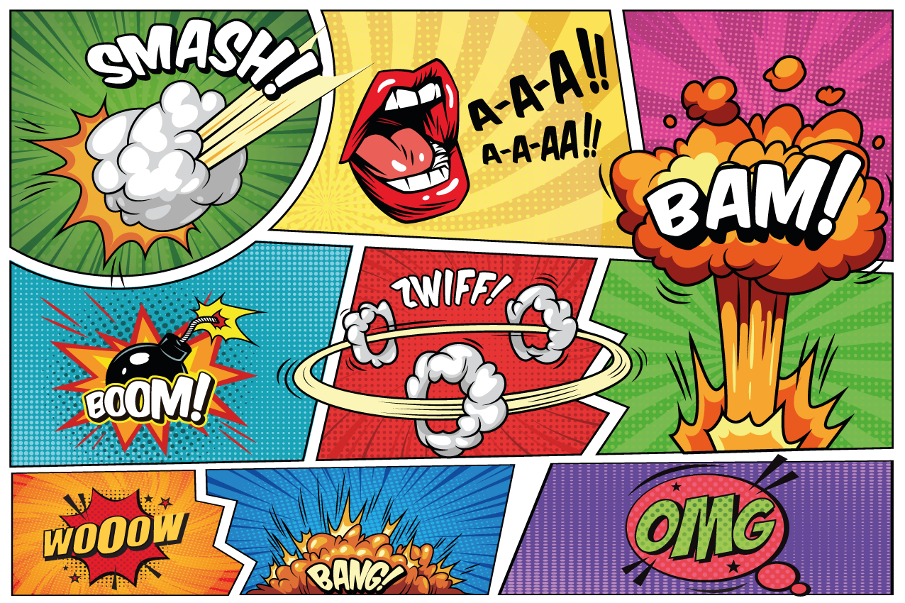 Set de table original bulles de dialogue comiques - TenStickers