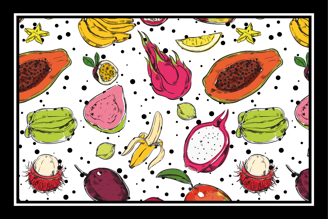 Set de table original motif de fruits vibrants - TenStickers