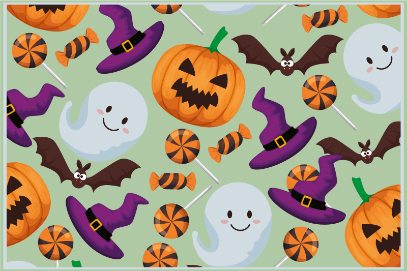 Set de table halloween Éléments colorés d'halloween - TenStickers