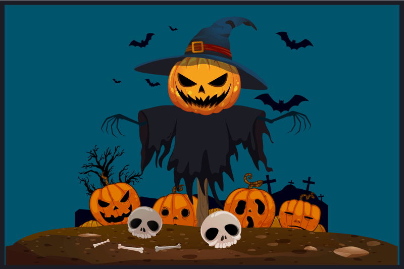 Set de table halloween citrouille Épouvantail horreur - TenStickers