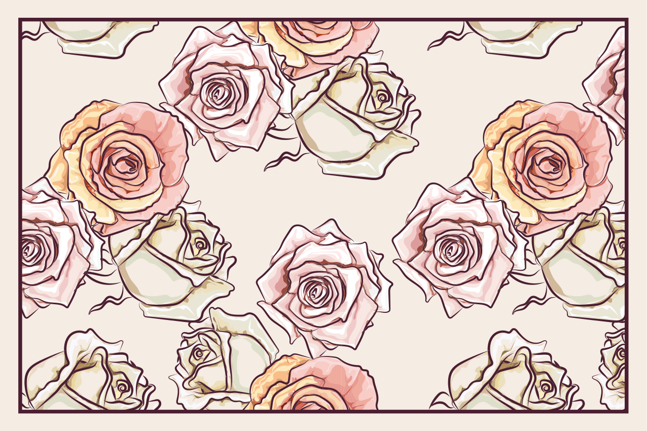Set de table original arrangement floral rose - TenStickers