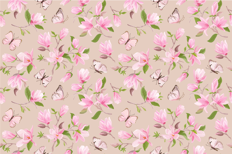 Set de table original motif floral papillon - TenStickers