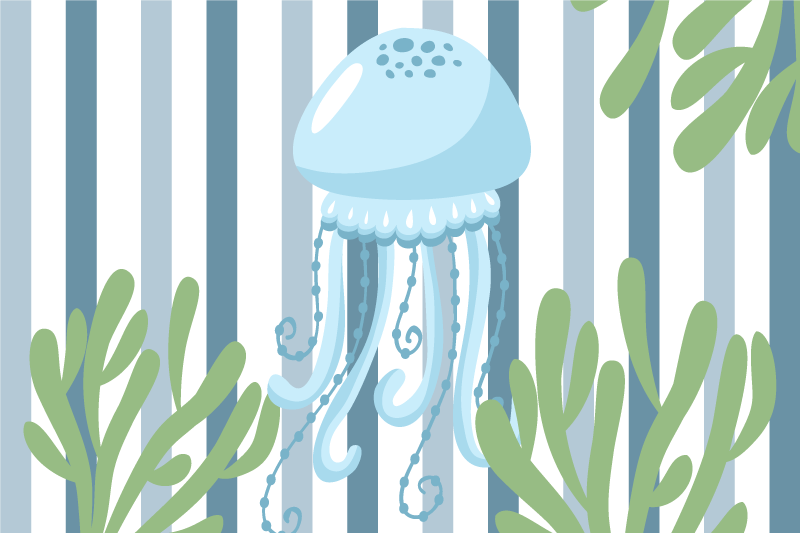 Set de table original scène sous-marine méduse - TenStickers