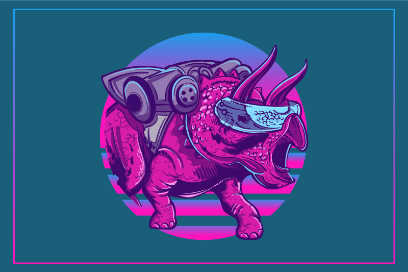 Set de table original personnage rhinosaure stylisé - TenStickers