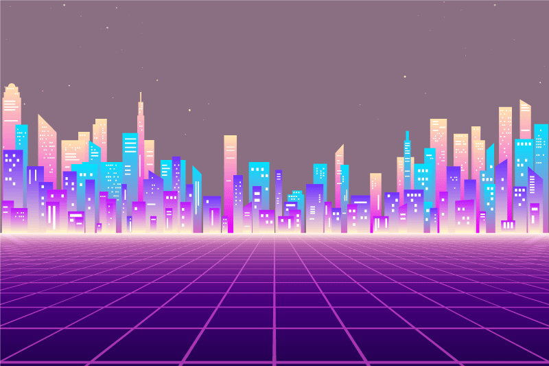 Set de table moderne scène de paysage urbain futuriste - TenStickers