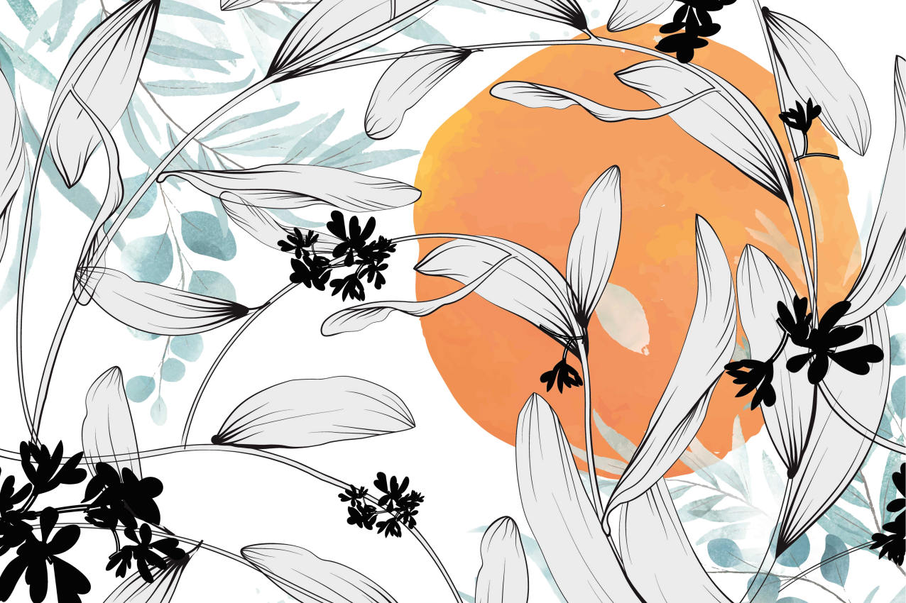 Set de table moderne inspiration florale - TenStickers