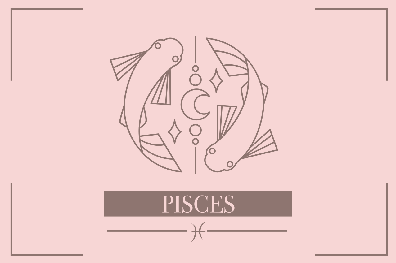 Set de table en rose signe du zodiaque Poisson - TenStickers