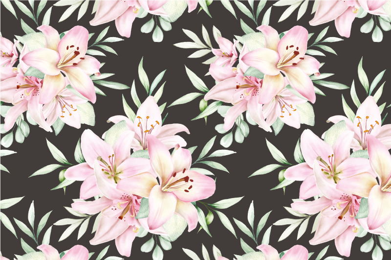 Set de table original lys roses floraux - TenStickers