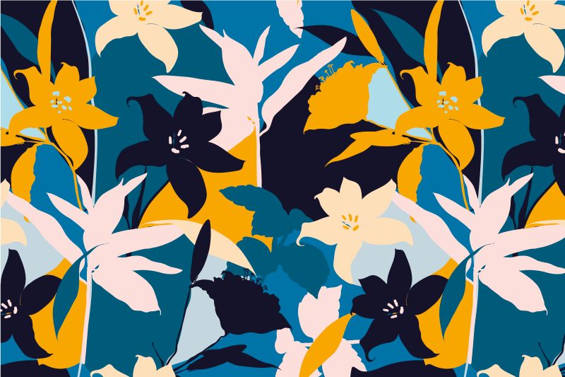 Set de table original motif floral turquoise - TenStickers