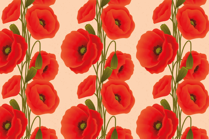 Set de table imprimé coquelicots rouges - TenStickers