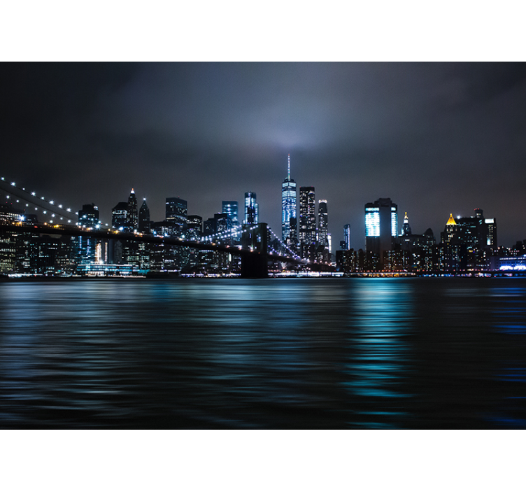 Papier peint nuit skyline new york - TenStickers